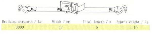 Cinta sujeta carga 1 1/2"x8 M 2 T. - Imagen 2