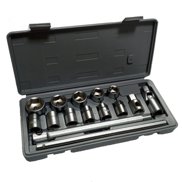Dados de encastre de 1/2" de 10mm a 27mm juego de 15 piezas STB1017