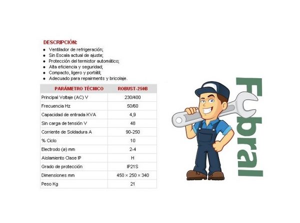 Soldadura electrica 250 AMP - Imagen 2
