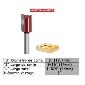 Fresa para trompo (701) de 1/2" x 1/4" Mortising Bit