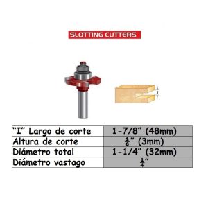 Fresa para trompo (2101) de 1/8" x 1/4" Slot Cutter Bit