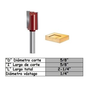 Fresa para trompo (702) de 1/4" x 5/8" Mortising Bit