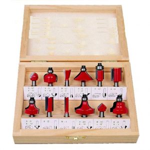 Fresas para trompo juego de 12 piezas con eje de 1/4"