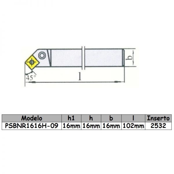 Porta inserto PSBNR1616H09 - Imagen 2