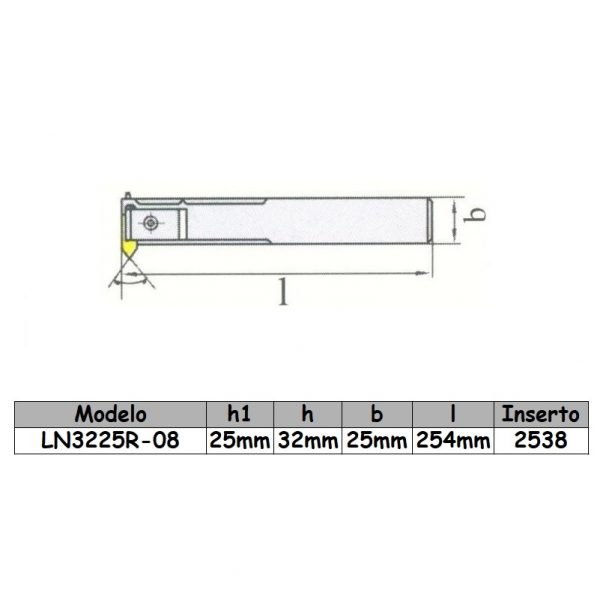 Porta inserto de roscar LN3225R-08 - Imagen 2
