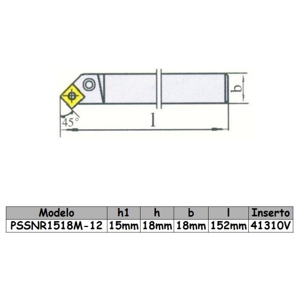 Porta inserto PSSNR1518M12 - Imagen 2