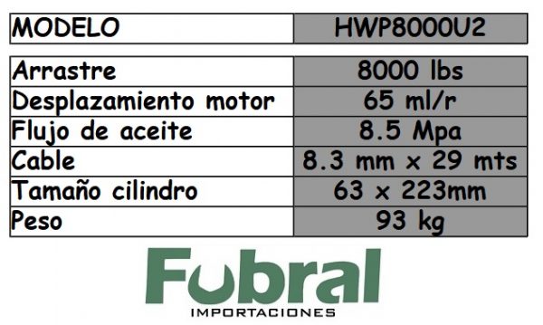 Aparejo S/Peludo HIDRAULICO 8000lbs - Imagen 2