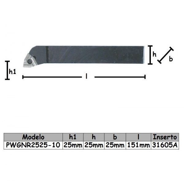 Porta inserto de desbaste PWGNR/L2525M10 - Imagen 2