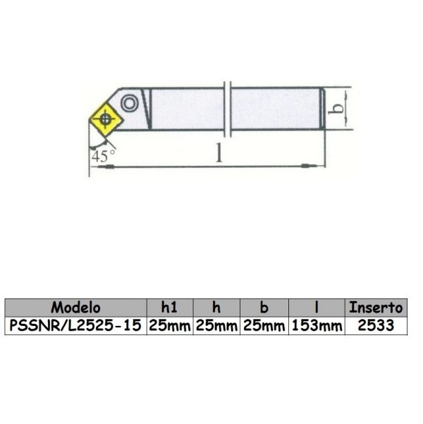 Porta inserto de desbaste PSSNR/L2525M15 - Imagen 2