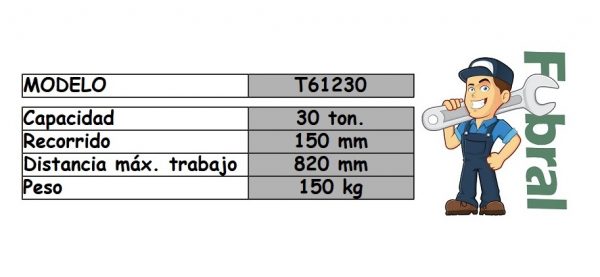 Prensa hidraulica 30 ton C/MANOMETR T61230 - Imagen 2