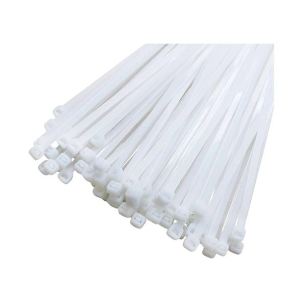 Precintos de plástico blanco en bolsita de 75 piezas
