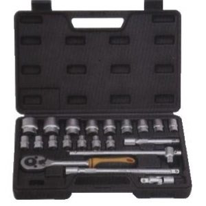 Dados de 10mm a 24mm  de encastre de1/2" juego de 21 piezas
