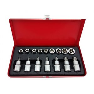 Dados y puntas Tork con encastre de 1/2" juego de 16 piezas