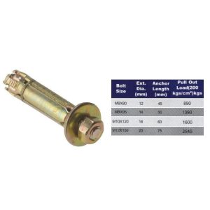 Taco metálico tuerca de 12mm para mecha de 18mm por Decena