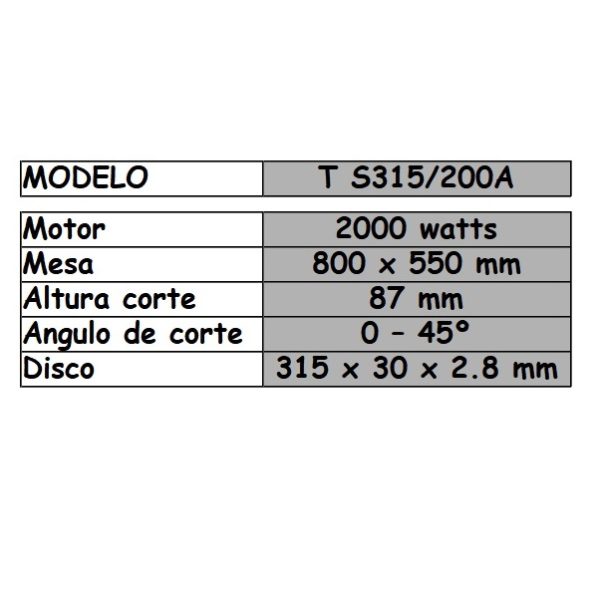 Sierra circular con disco de 315mm con pie - Imagen 2